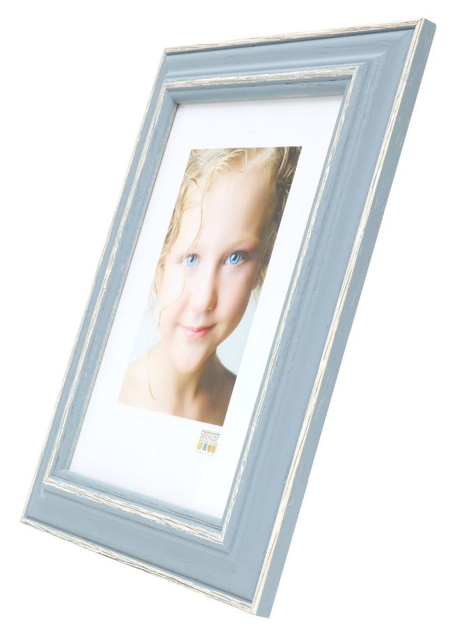 Deknudt Frames Cadre Photo Bleu Avec Biseau Naturel S221F6
