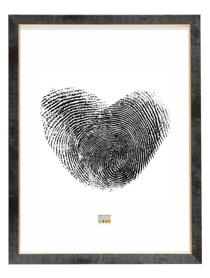 deknudt frames Cadre photo bois classique en noir avec de l'argenté S45DB2