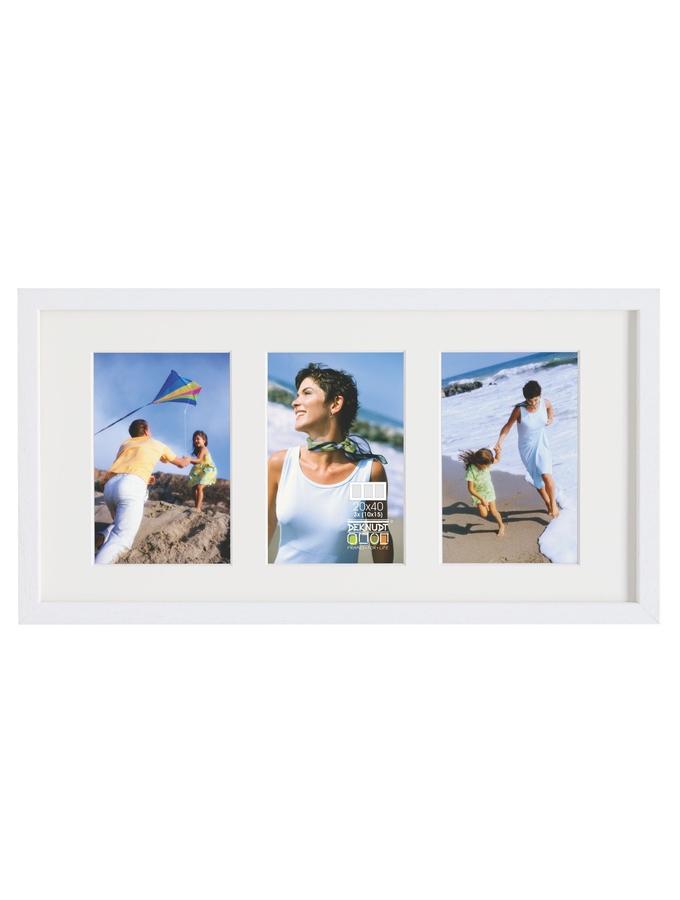 Deknudt Frames Cadre Photo Bois En Blanc Avec Passe-partout Pour 3 Photos S223K1 P3