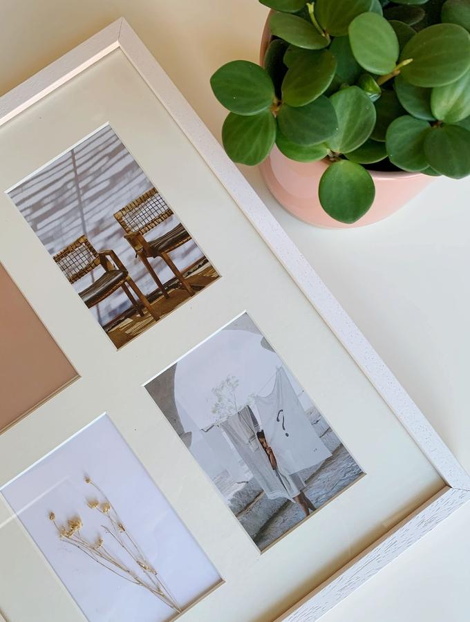 Deknudt Frames Cadre Photo Bois En Blanc Avec Passe-partout Pour 4 Photos S223K1 P4