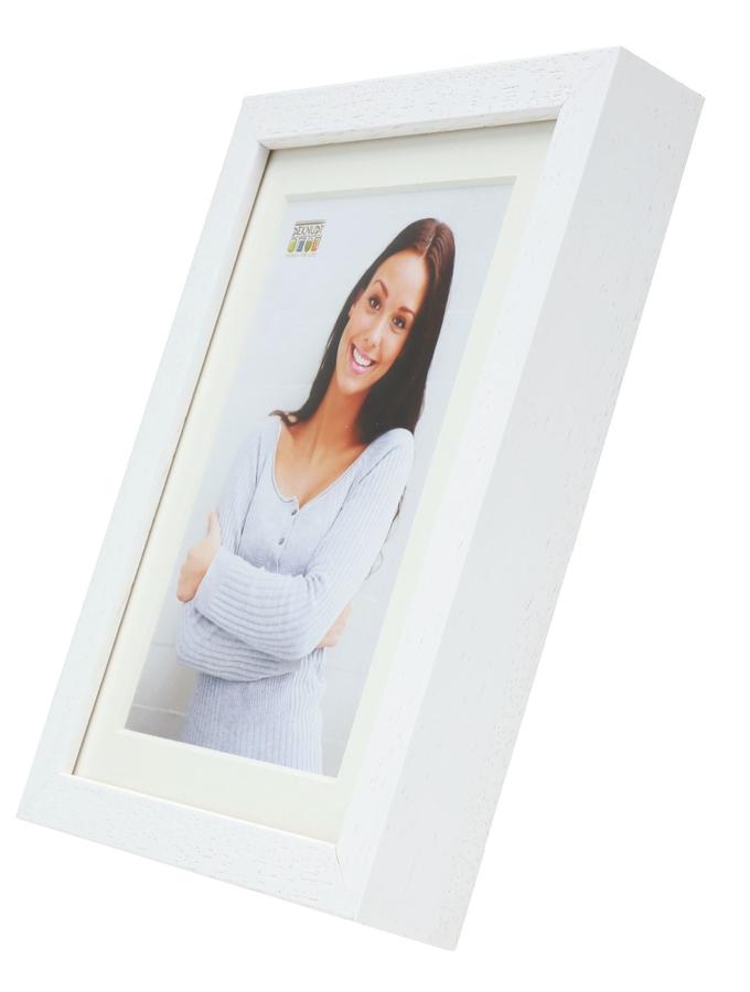 Deknudt Frames Cadre Photo Bois En Blanc Avec Passe-partout S223K1