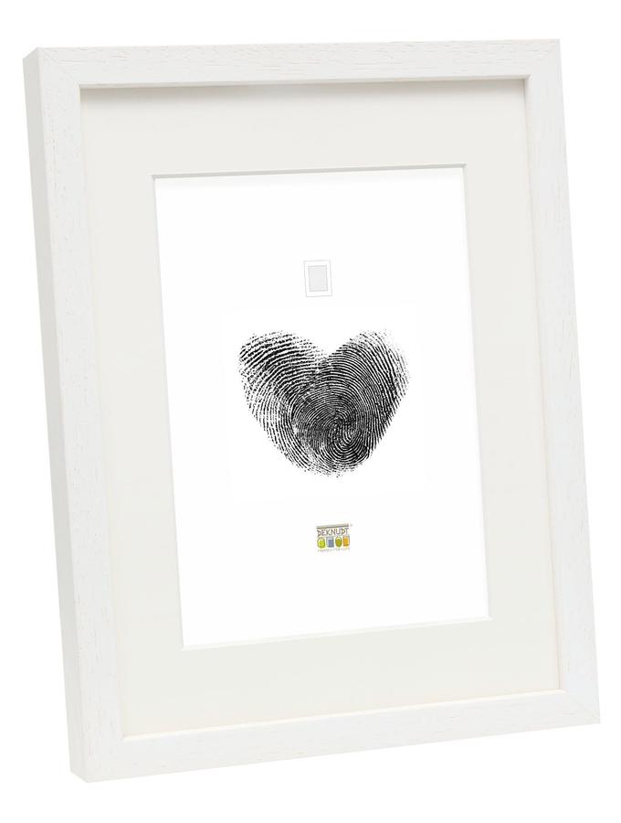 deknudt frames Cadre photo bois en blanc avec passe-partout S223K1