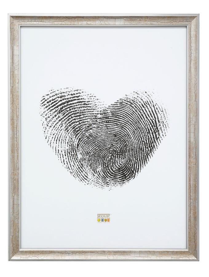 Deknudt Frames Cadre Photo Bois En Couleur Argenté Avec Une Finition Craquelée En Brun Foncé S40JE9
