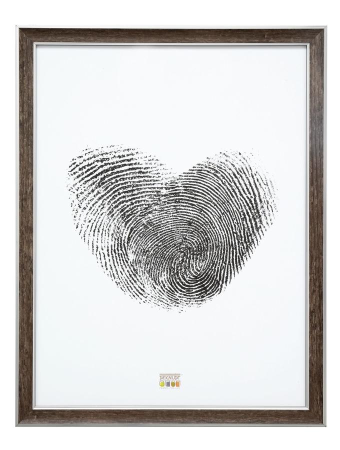 Deknudt Frames Cadre Photo Bois En Couleur Bois Brun Foncé Avec Filet Argenté S40JE3