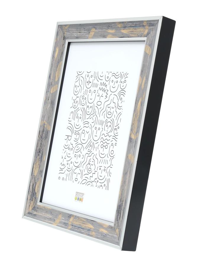 Deknudt Frames Cadre Photo Bois En Gris Avec Des Nuances De Doré Et Gris Foncé S40JE7