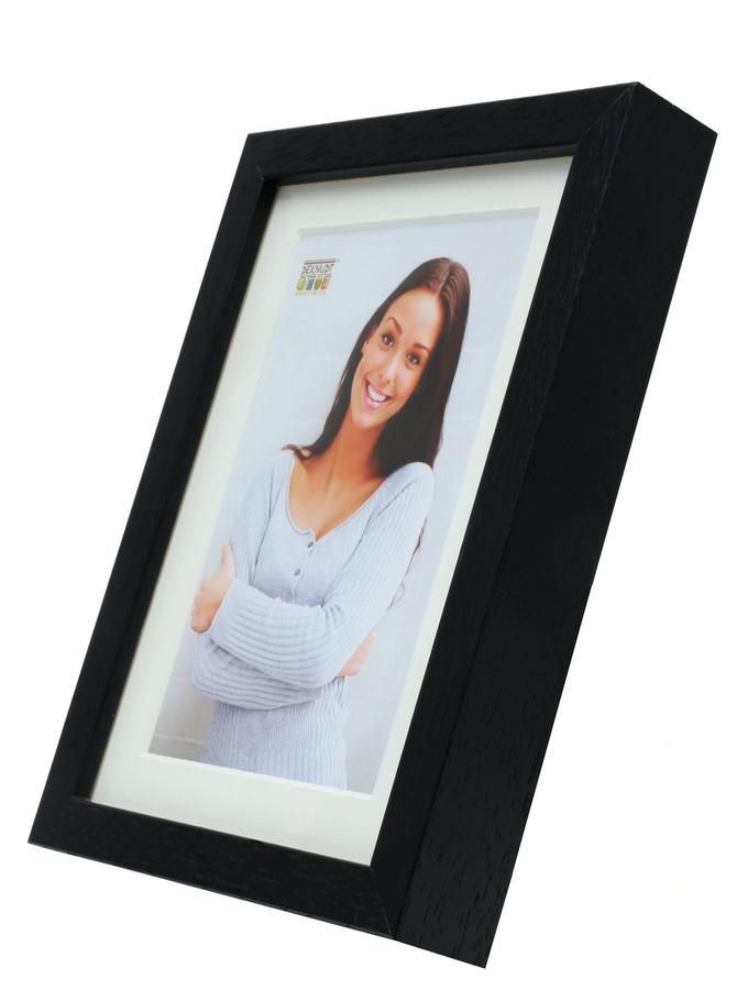 Deknudt Frames Cadre Photo Bois En Noir Avec Passe-partout S223K2
