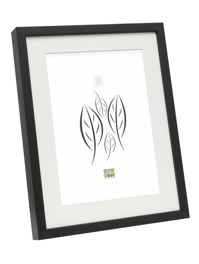 deknudt frames Cadre photo bois en noir avec passe-partout S223K2