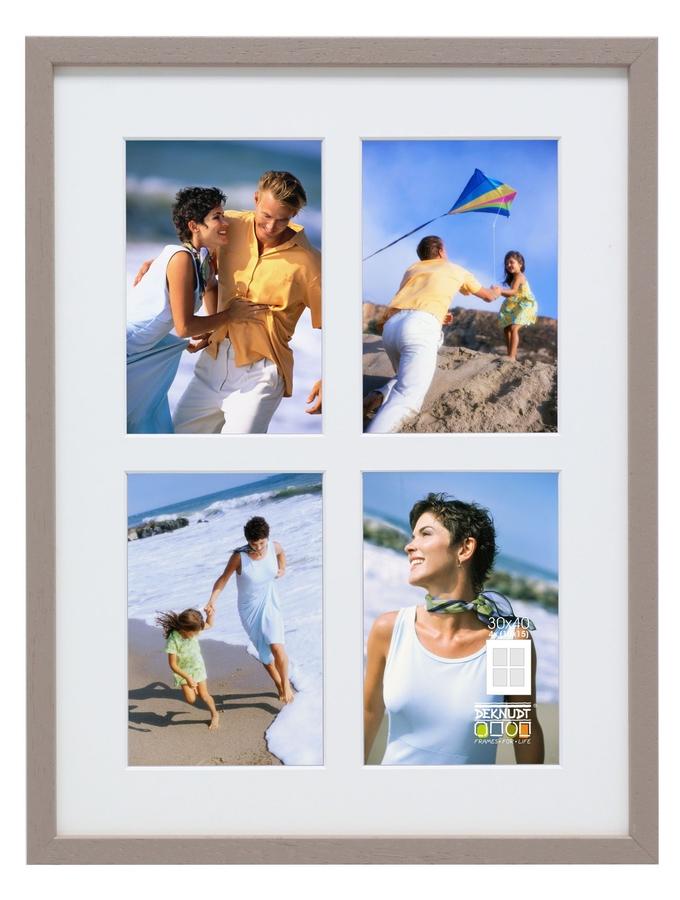 Deknudt Frames Cadre Photo Bois En Taupe Avec Passe-partout Pour 4 Photos S223K7 P4