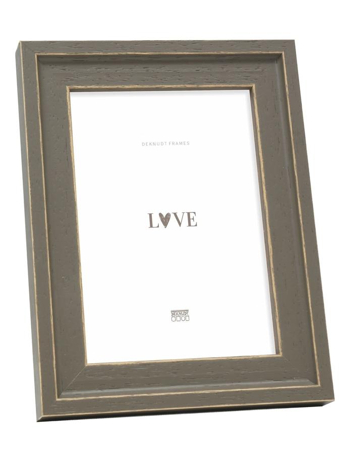 deknudt frames Cadre photo bois peint à la main en brun S45ES7