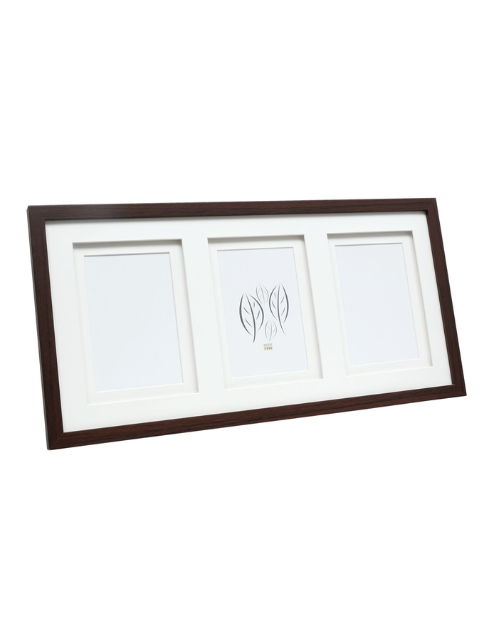 deknudt frames Cadre photo brun avec passe-partout double pour 3 photos S65KQ3