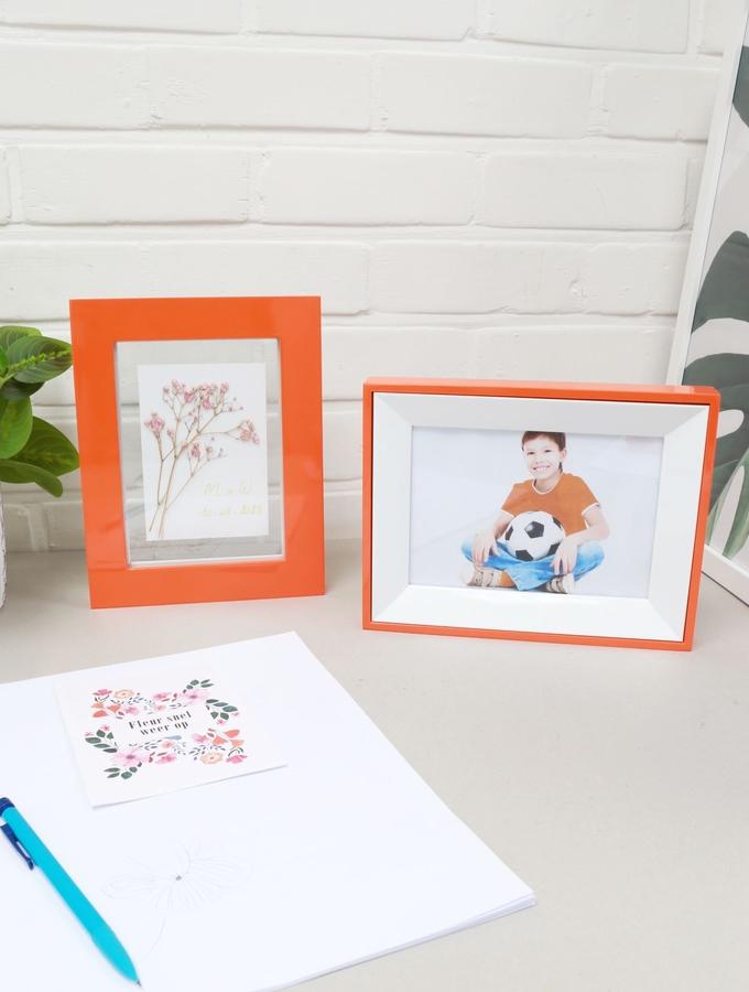 Deknudt Frames Cadre Photo Double Face En Laqué Orange Et Blanc S67DK3 P2