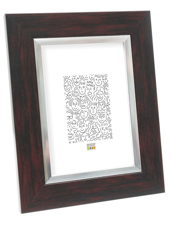 deknudt frames Cadre photo en acajou avec biseau argenté S41NH4