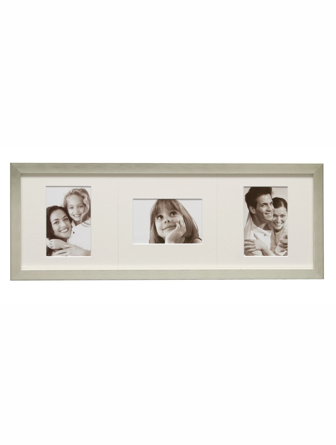 deknudt frames Cadre photo en argenté avec passe-partout tournable pour 3 photos S41VL3