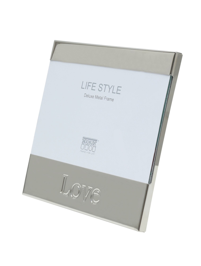 Deknudt Frames Cadre Photo En Argenté Brillant Avec Texte Love S57ML1