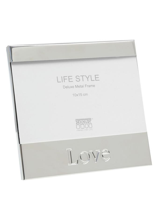 deknudt frames Cadre photo en argenté brillant avec texte Love S57ML1