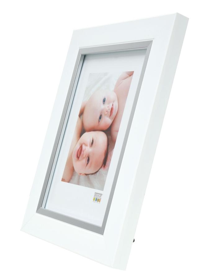 Deknudt Frames Cadre Photo En Blanc Avec Biseau Argenté S45VK1