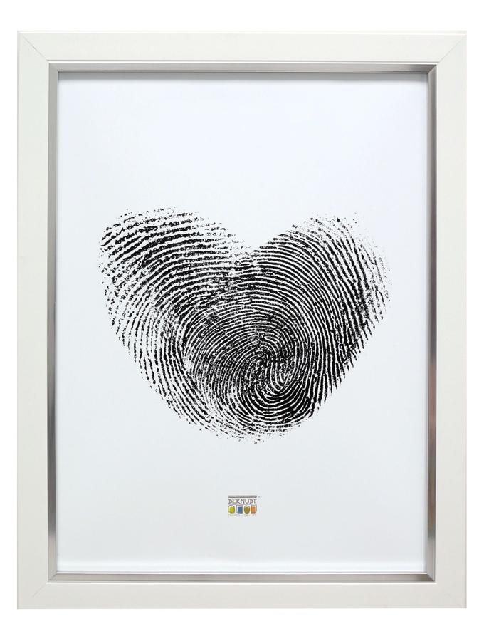 Deknudt Frames Cadre Photo En Blanc Avec Biseau Argenté S45VK1