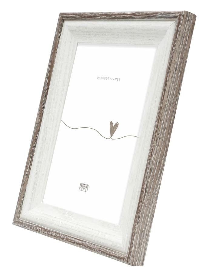 Deknudt Frames Cadre Photo En Blanc Avec Biseau Brun-gris S68VG2