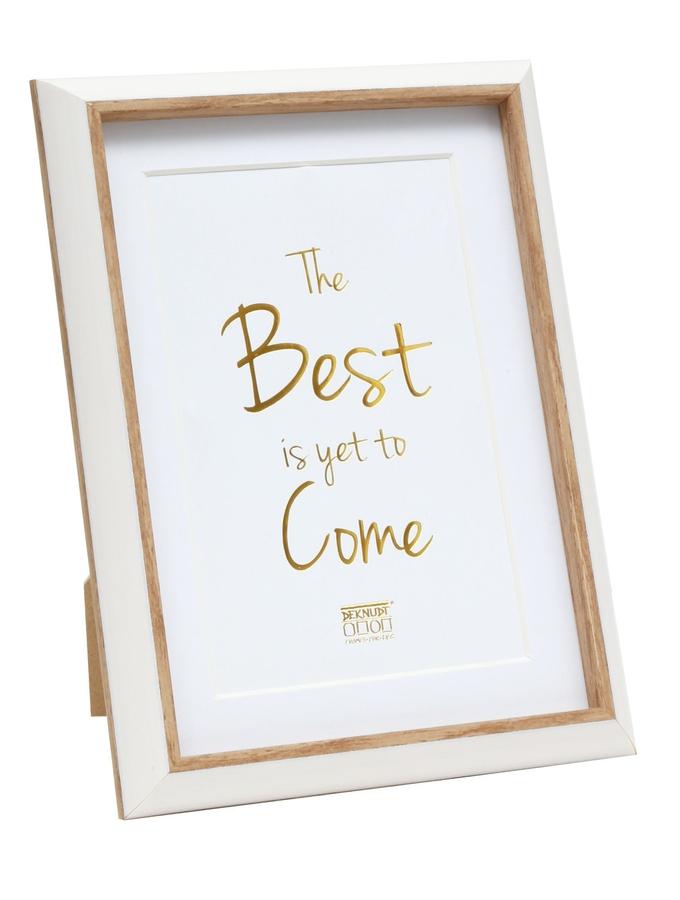 deknudt frames Cadre photo en blanc avec biseau naturel et passe-partout S46WG1 P1