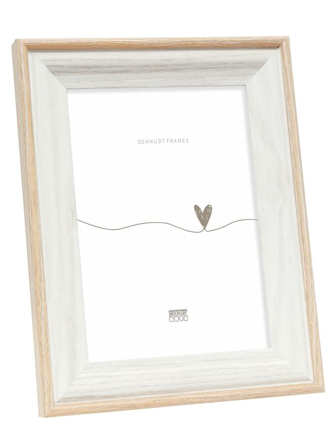 deknudt frames Cadre photo en blanc avec biseau naturel S68VG1