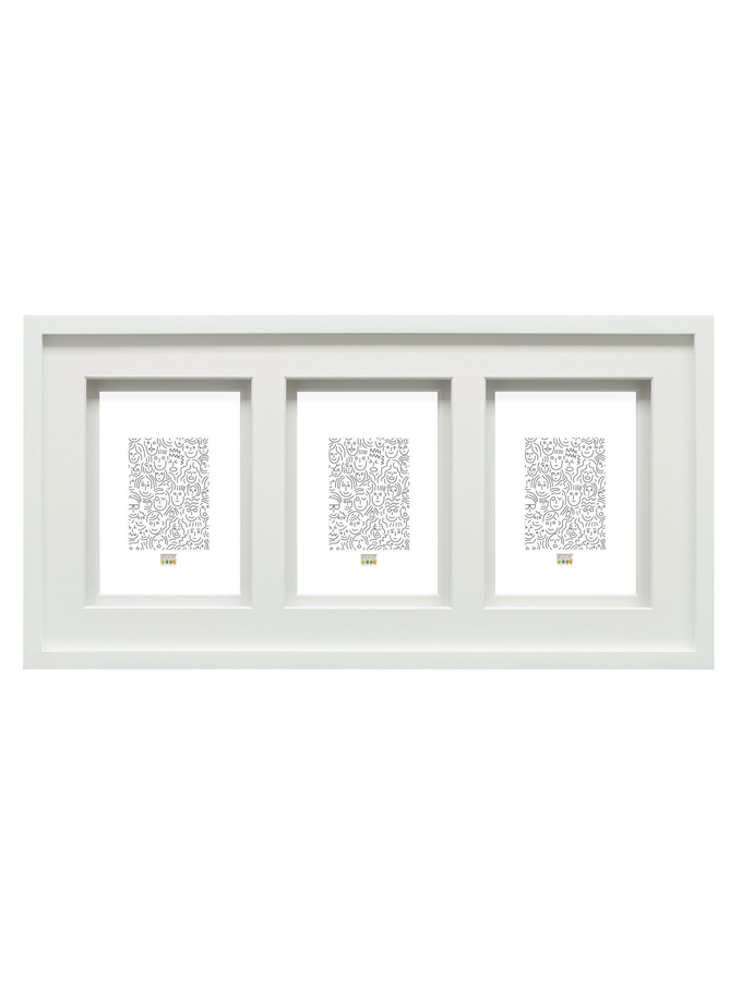 deknudt frames Cadre photo en blanc avec double passe-partout pour 3 photos S67NK1 P3