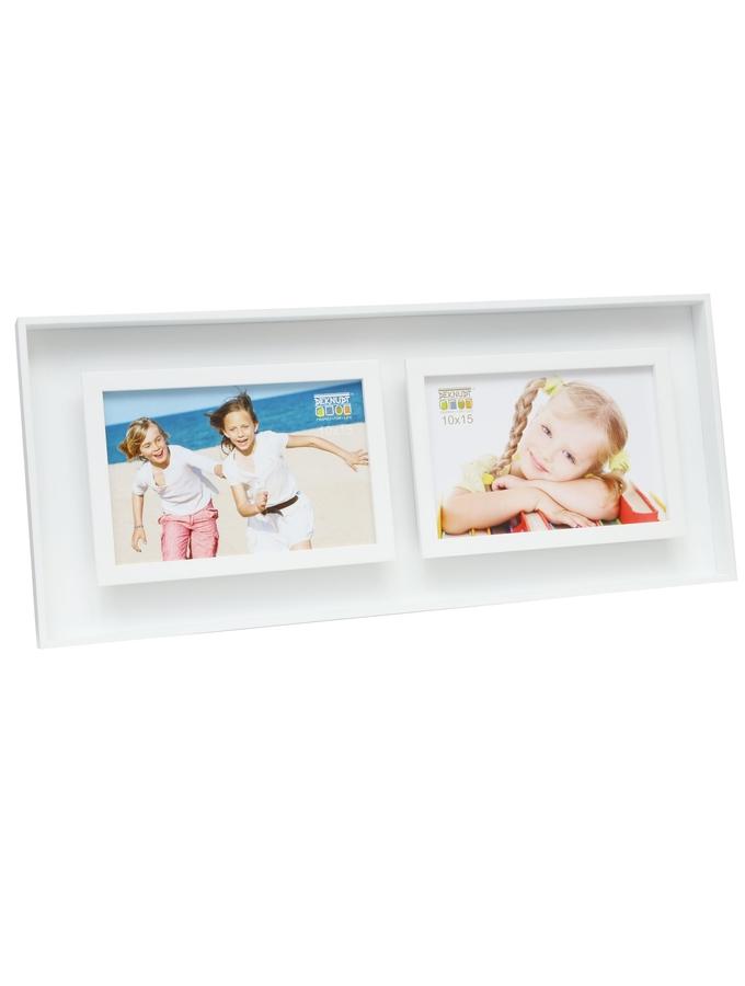 deknudt frames Cadre photo en blanc avec effet profondeur pour 2 photos S68DK1 P2