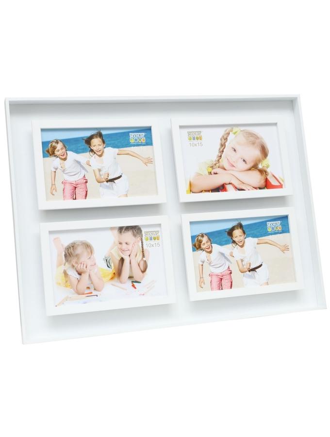 deknudt frames Cadre photo en blanc avec effet profondeur pour 4 photos S68DK1 P4