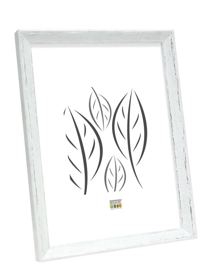deknudt frames Cadre photo en blanc avec filet argenté S46DF1