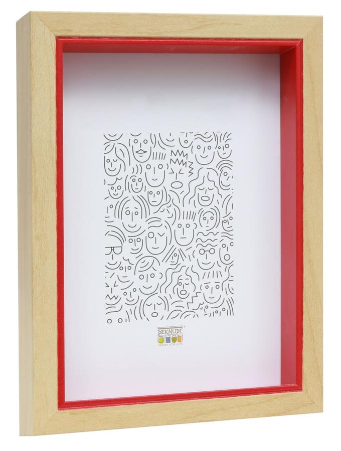 deknudt frames Cadre photo en bois avec bord rouge S40BH4