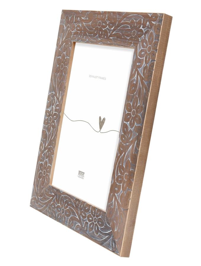 Deknudt Frames Cadre Photo En Bois Brun Avec Impression Florale S68VH3