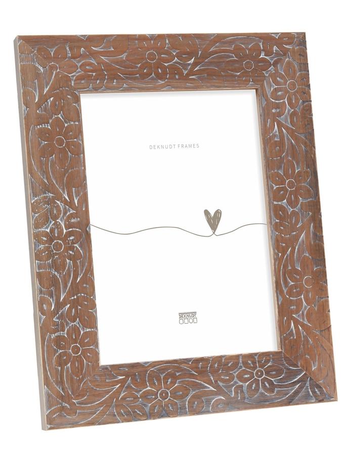 deknudt frames Cadre photo en bois brun avec impression florale S68VH3