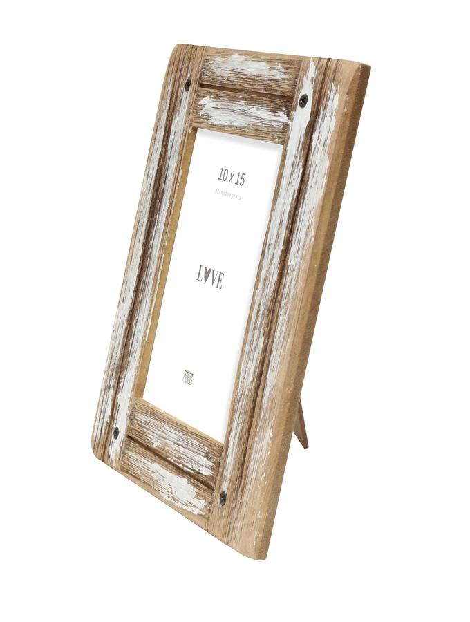 Deknudt Frames Cadre Photo En Bois Flotté Avec Une Finition Blanc S67UD1