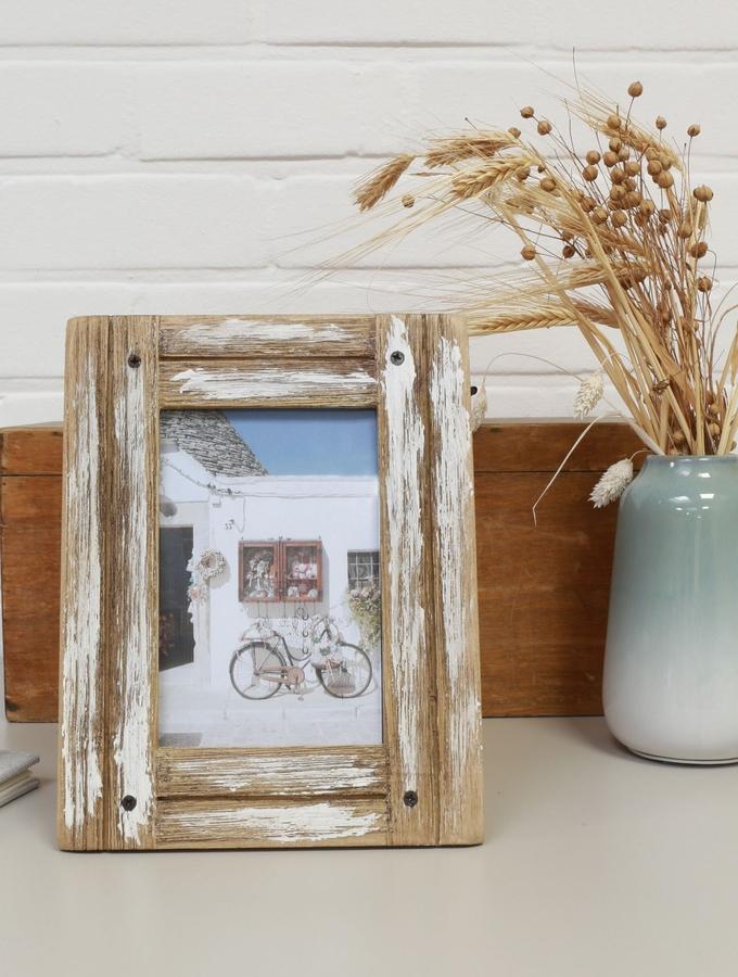 Deknudt Frames Cadre Photo En Bois Flotté Avec Une Finition Blanc S67UD1