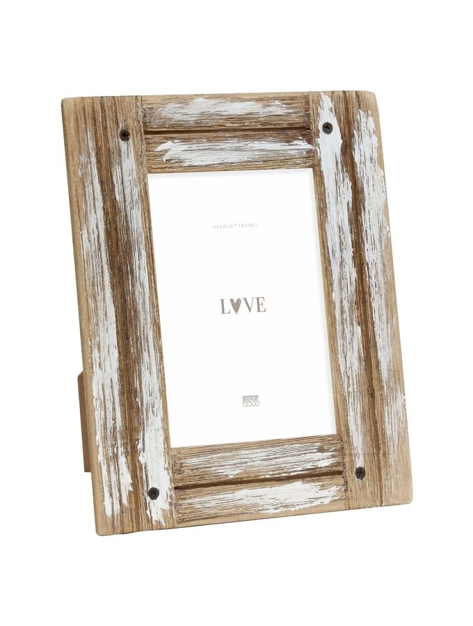 deknudt frames Cadre photo en bois flotté avec une finition blanc S67UD1