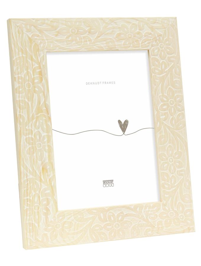 deknudt frames Cadre photo en bois naturel avec impression florale S68VH1
