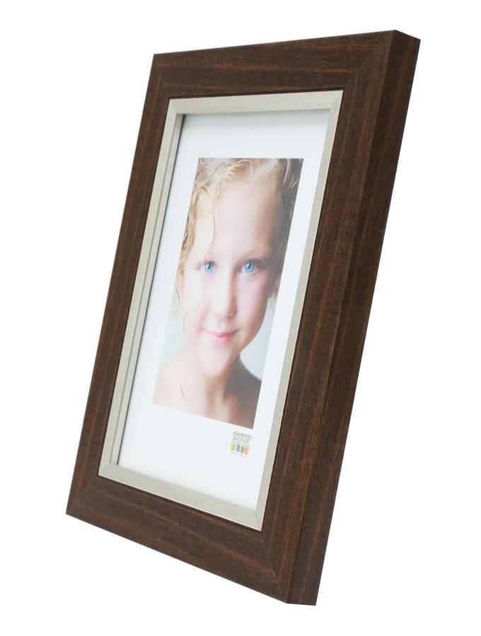 Deknudt Frames Cadre Photo En Brun Avec Biseau Argenté S45VH3