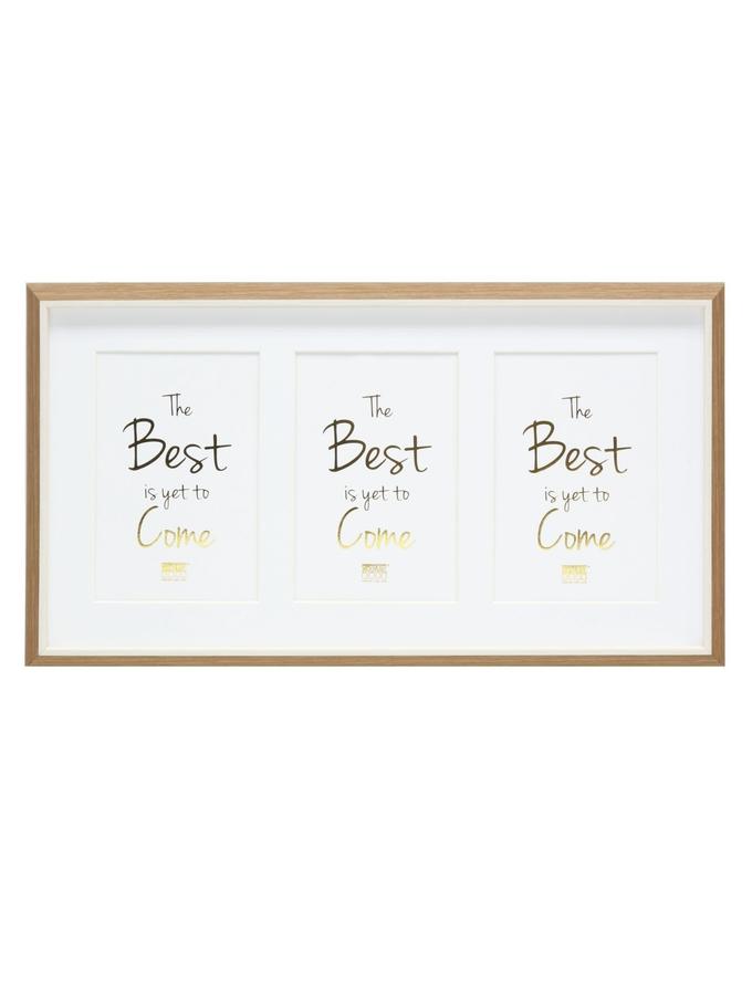 deknudt frames Cadre photo en couleur bois avec biseau blanc et passe-partout pour 3 photos S46WG4 P3