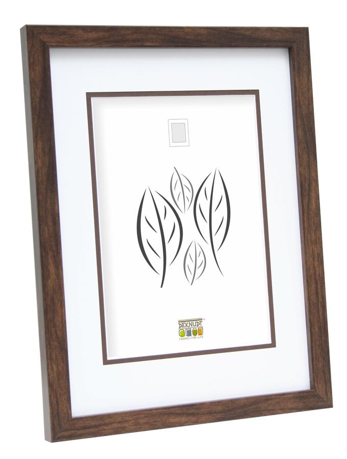 deknudt frames Cadre photo en couleur bois brun avec passe-partout S43AH3 P1