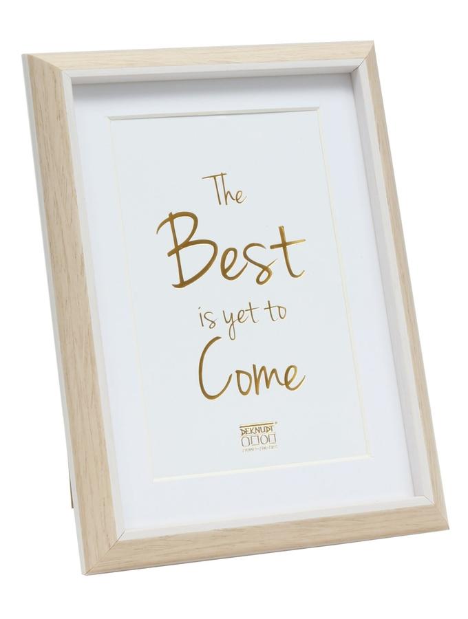 deknudt frames Cadre photo en couleur bois clair avec biseau blanc et passe-partout S46WG3 P1