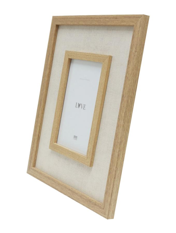 Deknudt Frames Cadre Photo En Couleur Bois Naturel Avec Finition En Lin Beige S68UE3