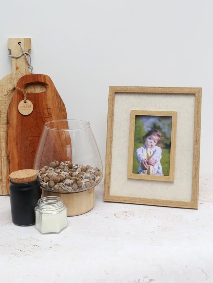 Deknudt Frames Cadre Photo En Couleur Bois Naturel Avec Finition En Lin Beige S68UE3