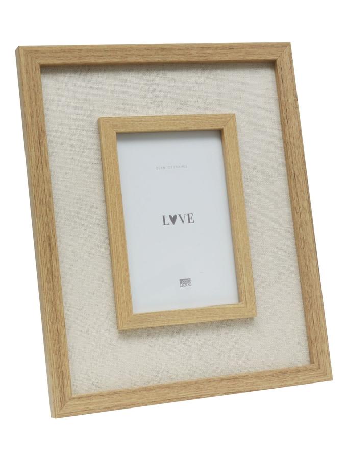 deknudt frames Cadre photo en couleur bois naturel avec finition en lin beige S68UE3
