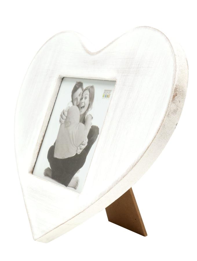 Deknudt Frames Cadre Photo En Forme De Coeur Peint En Blanc S67TR1
