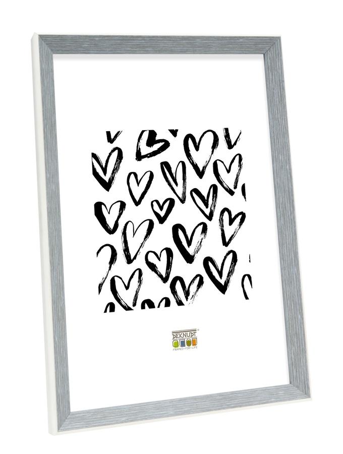 deknudt frames Cadre photo en gris-bleu avec bord blanc S46CH7