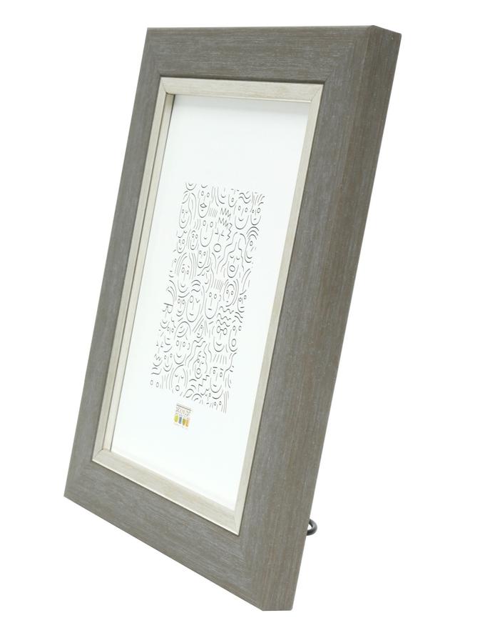 Deknudt Frames Cadre Photo En Gris Clair Avec Biseau Argenté S45VF3