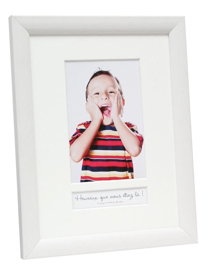 deknudt frames Cadre photo en look peint blanc avec case texte (avec texte français) S54SF1 P1FR