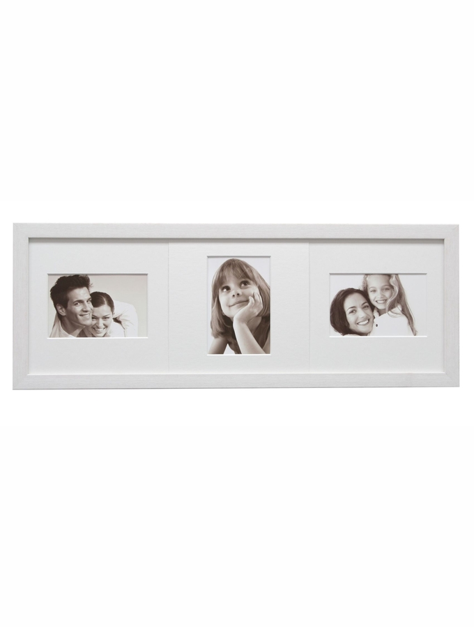 deknudt frames Cadre photo en look peint blanc avec passe-partout tournable pour 3 photos S41VM3