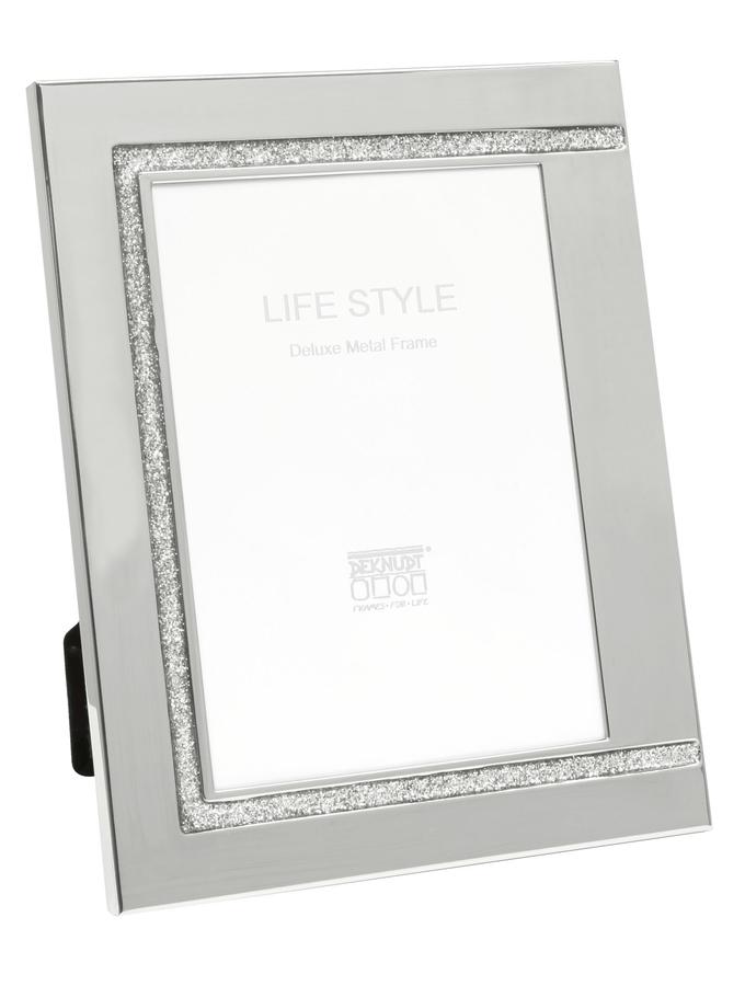 deknudt frames Cadre photo en métal couleur argenté brillant avec un motif en argenté mat S57MJ1
