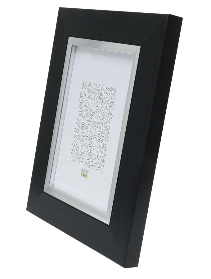 Deknudt Frames Cadre Photo En Noir Avec Biseau Argenté S41NH2