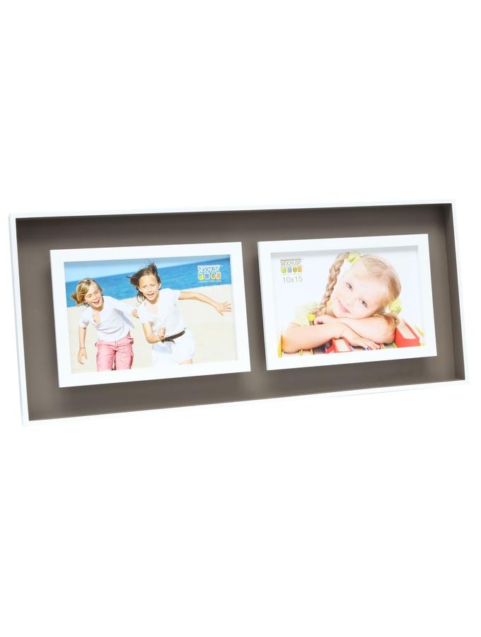 deknudt frames Cadre photo en taupe avec effet profondeur pour 2 photos S68DK9 P2